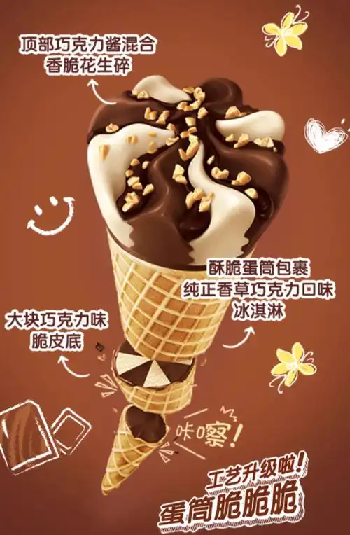 巧乐兹经典系列冰淇淋15支 中脆筒甜筒15支,共30支.返后64.