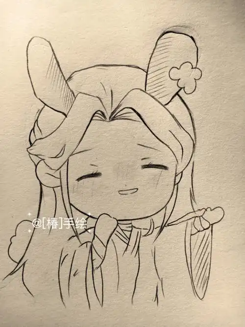 手绘临摹  #简笔画详细教程  #天官赐福  #[湫]手绘[提及]#"世人轿排