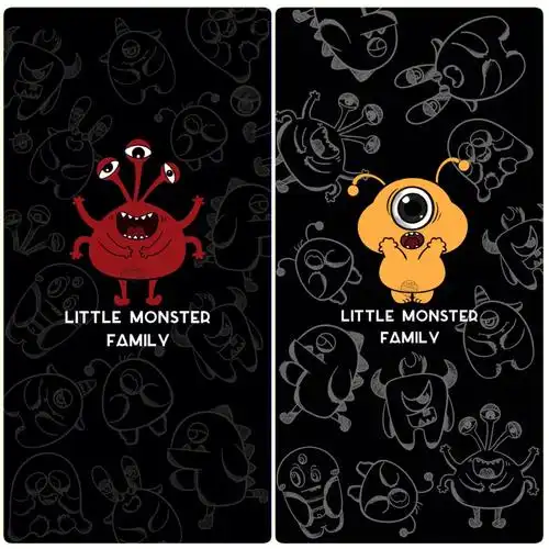 1201可罗小怪兽壁纸插画手机壳袋子包装