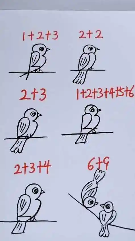 数字123画小鸟简笔画用数字3画一只小鸟用2和9画小鸟一看就会的简笔画