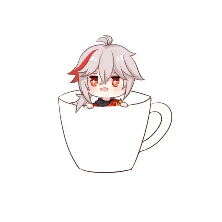 q版原神枫原万叶表情绘画过程图