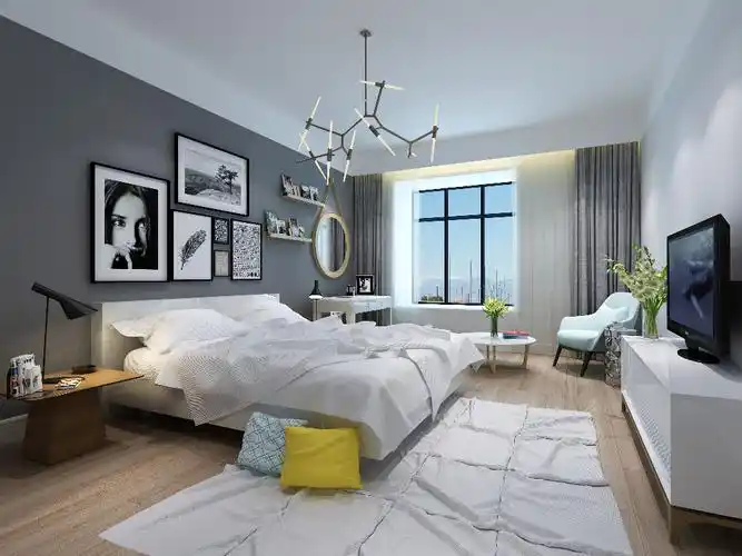 160㎡现代简约四居及以上装修案例_效果图_土巴兔装修网