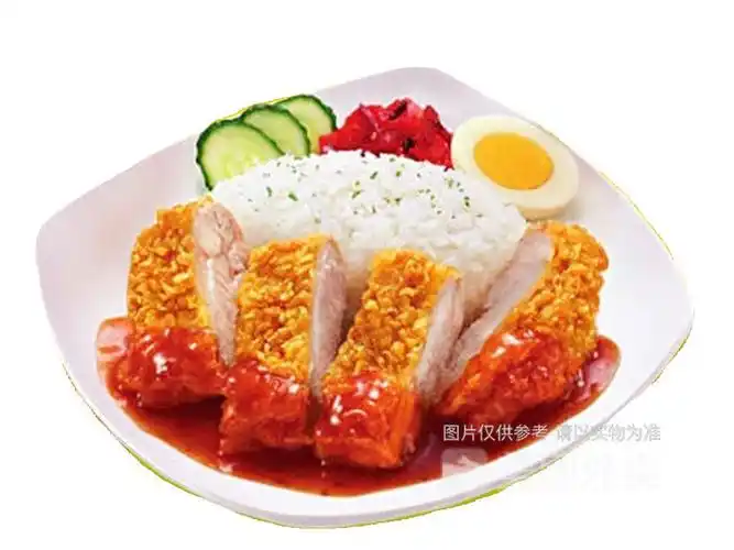香酥鸡排饭图片