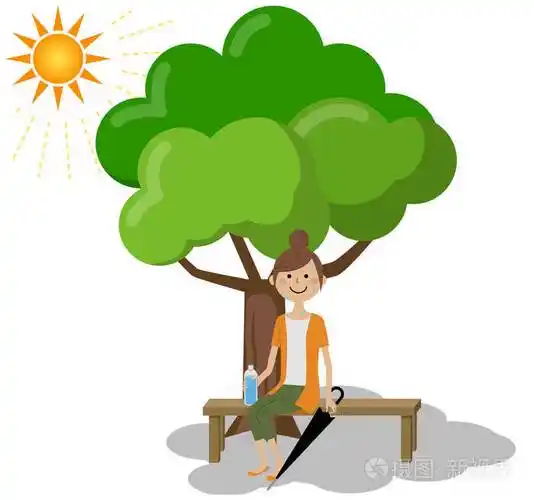 这是一个年轻女子在树荫下休息的例子
