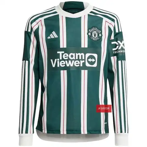 英超2324赛季曼联客场长袖球衣卡塞米罗拉什福德球迷版足球队服