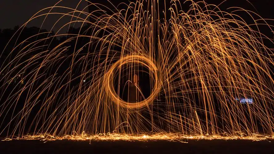 烟花,火花,圆圈,夜晚 iphone 壁纸