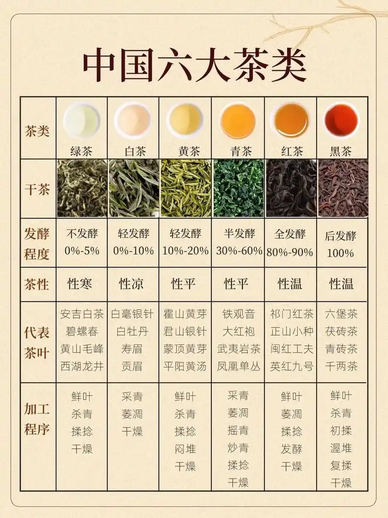 带你了解六大茶类知识,收藏起来慢慢看!茶叶种类众多,分类也自 - 抖音