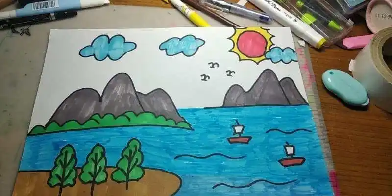 七彩童画(六年级一班)——美丽风景主题绘画