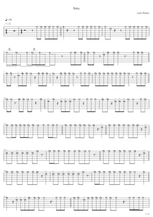 justinbieberbaby吉他谱