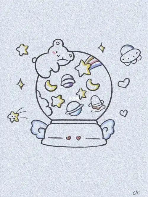 宇宙水晶球/可爱简笔画教程