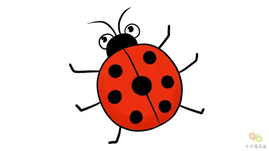 七星瓢虫车儿童简笔画