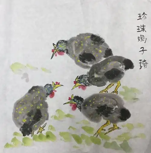 花鸟传声 自心清净 陈子琦八岁国画作品欣赏