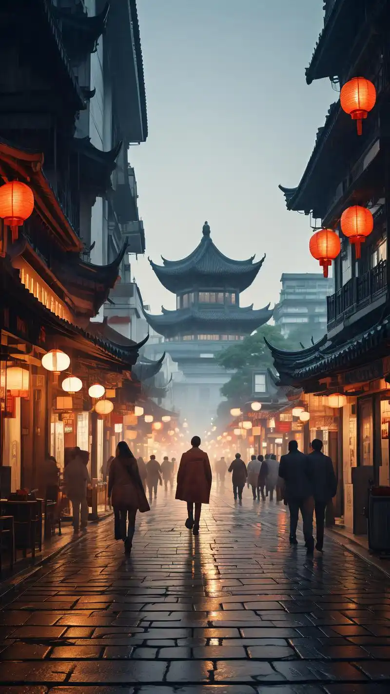 雨夜街道,唯美壁纸大放送971591 雨中的街道,灯火阑珊,每一滴雨