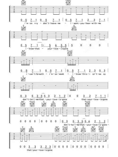 slander/dylan matthew《love is gone》吉他谱_c调吉他弹唱谱第2张