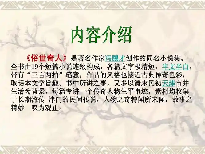 俗世奇人——《绝盗》ppt