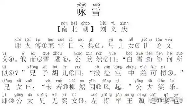 文言文《咏雪》的意思是什么(《咏雪》)