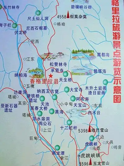 香格里拉景点示意图