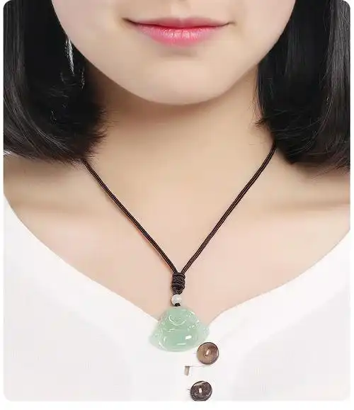 爵立翡翠吊坠玉佛玉坠女款弥勒佛公玉石项链挂件玉器饰品送妈妈节日