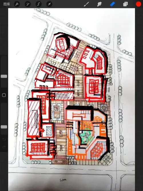 城乡规划考研  #现代商业街快题设计  #手绘