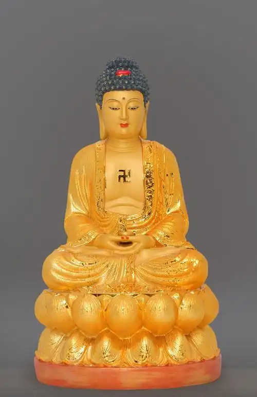 大日如来摆件释迦牟尼佛祖金佛像佛堂寺庙居家供奉工艺装饰品佛像摆件