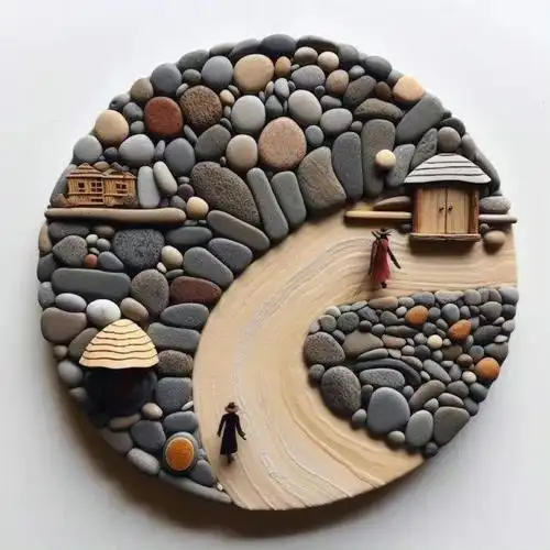 来自艺术家sharon nowlan 676767鹅卵石拼画作品