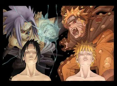 谁可以发一张火影忍者疾风传鸣人vs佐助的图片?