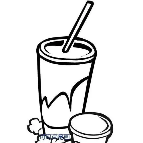 饮料零食简笔画