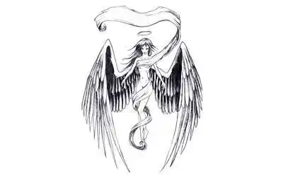 52张高清堕落天使纹身手稿图片