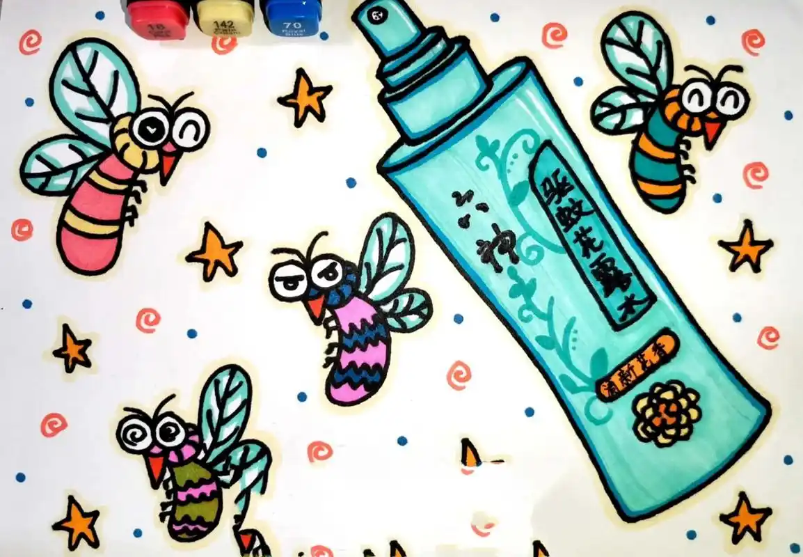 夏日蚊子 创意儿童画 简笔画 创意美术