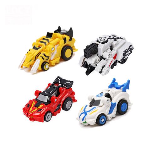 灵动创想(ldcx)跳跃战士烈火骑士夜煞虎跳跃小子变形车玩具套装 【4车