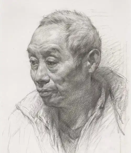 老年人素描头像注意这两点,画面效果满分!