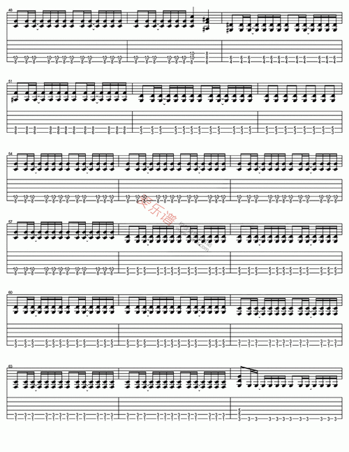 金属狂人吉他谱-beyond-指弹版高清六线谱图片谱