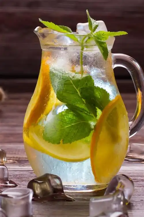 冰块,柠檬,饮料,瓶子,姜 4k