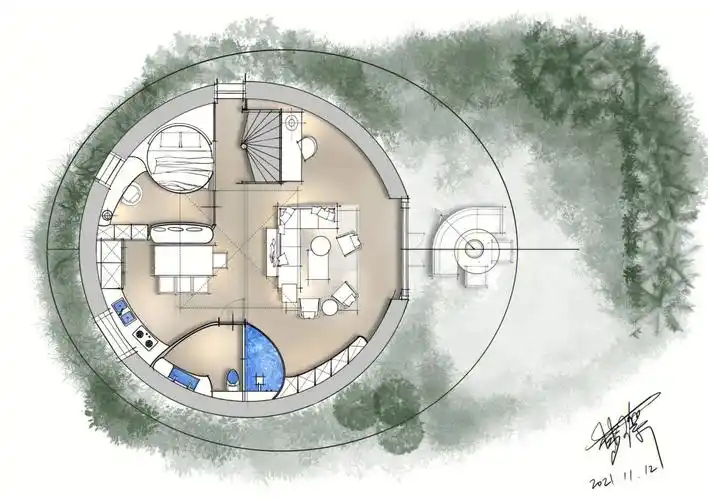 平面图ipad手绘方案表现