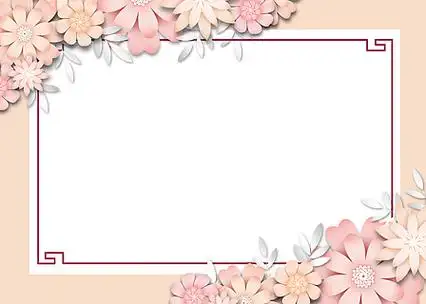 复古新年花朵边框背景