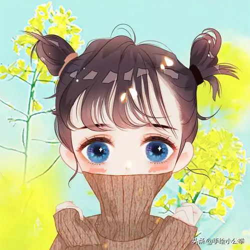 甜美调皮女生卡通手绘头像,网友直呼:太好看了