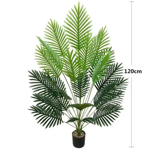 跨境人造仿真绿植散尾葵盆栽室内大型植物落地装饰仿真铁树叶假树