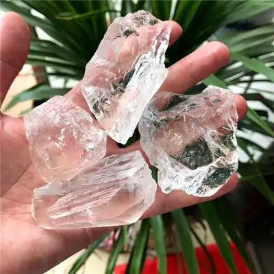 天然白水晶原石雕刻练手料摆件 大颗粒每件100克