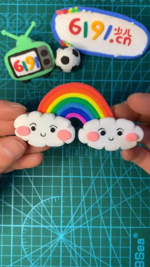 彩虹的做法,超轻黏土制作七色彩虹,彩虹的橡皮泥制作方法,超轻粘土