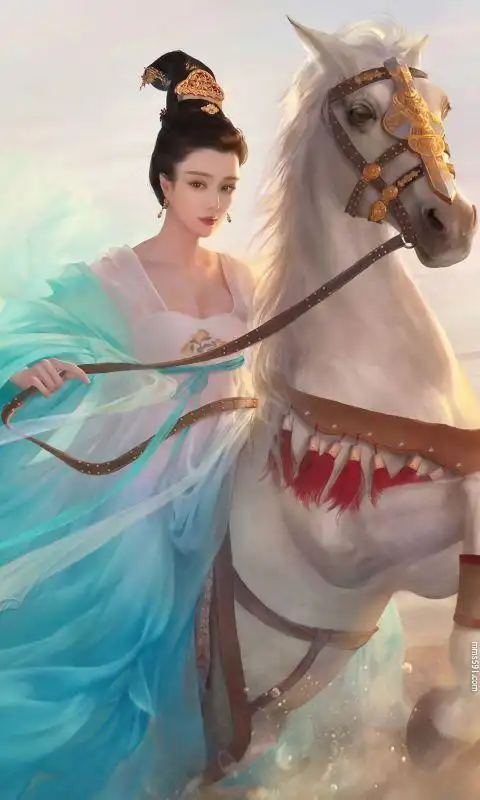 范冰冰古装骑马衣裙飘飘高清手机背影