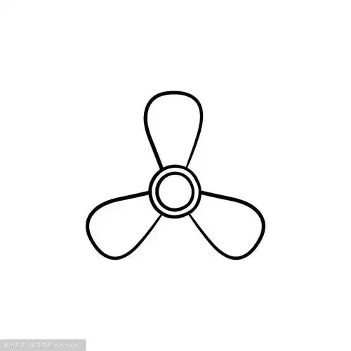 船螺旋桨手绘轮廓涂鸦图标