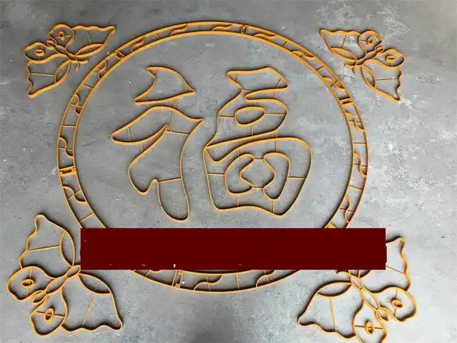 地面铜条 高品质水磨石地面图案仿铜条塑料花地板花福字荷花鲤鱼模型