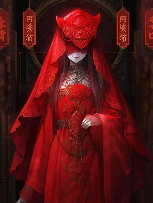 暗黑插图中式鬼新娘对不起是遗憾也是不甘美但微恐慎入