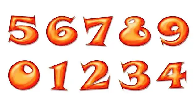 8种0到9艺术数字字体png图片素材