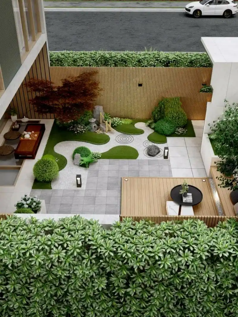 宁静素雅有深意95 —— 7115分享重庆50平轻日式小花园设计