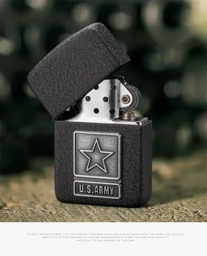 zippo芝宝防风打火机美国正版原装蓝冰搭讪/高山鹰/美国陆军-星章-黑