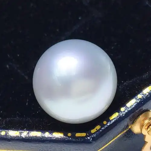 天然稀有原色海水珍珠裸珠澳白正圆基本无暇产量稀少强冷光可定制