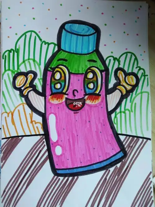 学前教育西瓜太郎水彩笔牙膏简笔画