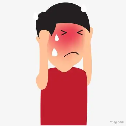 生病痛苦的卡通小孩png素材透明免抠图片卡通手绘