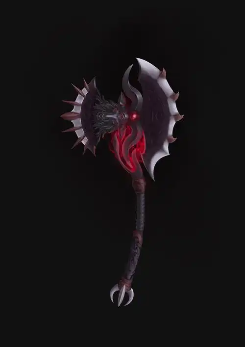 原创武器原画设计恶魔撒旦之斧